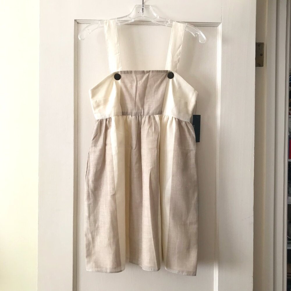 Alice + Olivia | Linen-Blend Pinafore Dress XS